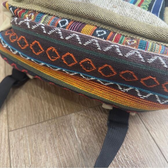 NEW Himalayan Hemp All Natural Pure Handmade Multi Pocket Laptop Boho Backpack - Picture 8 of 12